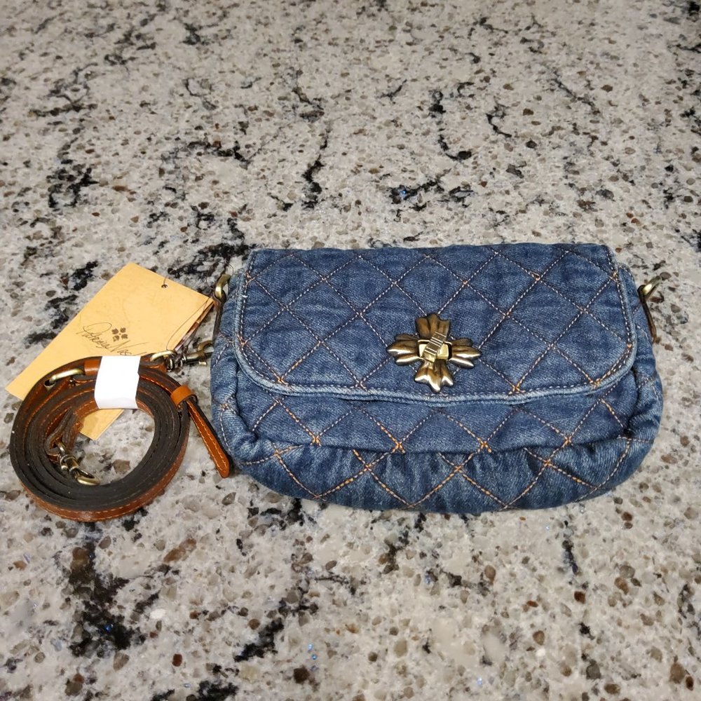 Patricia Nash Kensie Quilted Denim Crossbody